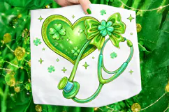St Patricks Day Stethoscope Nurse PNG, Lucky Nurse PNG Product Image 7