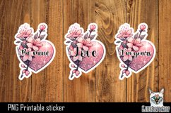 Heart Stickers PNG. Valentine's day glitter heart sticker. Product Image 1