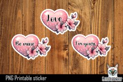 Heart Stickers PNG. Valentine's day glitter heart sticker. Product Image 1