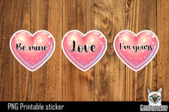 Heart Stickers PNG. Valentine's day glitter heart sticker. Product Image 1