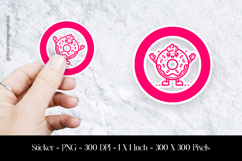 Cute Donut Sticker Design PNG Product Image 1