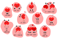 Blood Donation Heart Character Sticker Set - Kawaii Medical Product Image 1