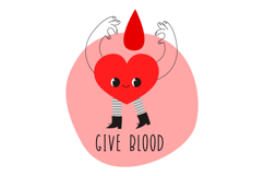 Blood Donation Heart Character Sticker Set - Kawaii Medical Product Image 10