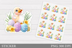 Easter Duck Sticker Design. Cute Duck Sticker Printable Product Image 1