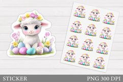 Easter Lamb Sticker Design. Easter Sticker Printable Product Image 1