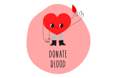Blood Donation Heart Character Sticker Set - Kawaii Medical Product Image 11
