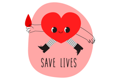 Blood Donation Heart Character Sticker Set - Kawaii Medical Product Image 12