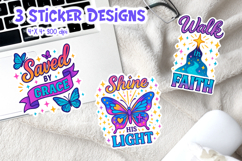 Christian Butterfly Stickers | Faith Quote Clipart Product Image 1