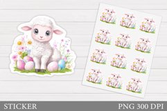 Easter Lamb Sticker Design. Easter Sticker Printable Product Image 1