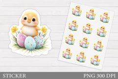 Easter Chick Sticker Design. Cute Chick Sticker Printable Product Image 1