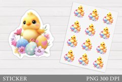 Easter Chick Sticker Design. Cute Chick Sticker Printable Product Image 1