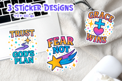Grace Wins Christian Sticker PNG | Faith Quote Art Product Image 1