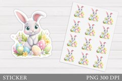 Easter Bunny Sticker Design. Cute Bunny Sticker Printable Product Image 1