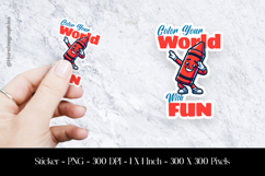 Colour Yiur World With Fun Sticker Design PNG Product Image 1
