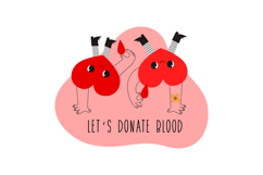 Blood Donation Heart Character Sticker Set - Kawaii Medical Product Image 3