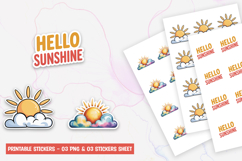 Cute Sunshine and Cloud Sticker PNG Product Image 1