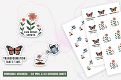 Growth and Transformation Flower Stickers with Quotes Product Image 1