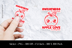 Apple Love Kawaii Food Sticker Design PNG Product Image 1