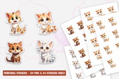 Cute Cat Stickers PNG Product Image 1