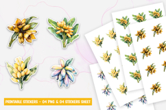 Banana with Leaves Stickers PNG Product Image 1