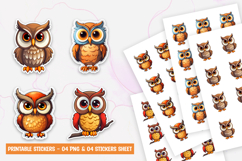 Cute Baby Owl Stickers PNG Product Image 1