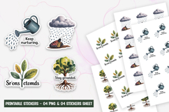 Motivational Plant Growth Stickers PNG Product Image 1