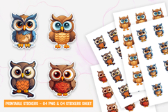 Cute Baby Owl Stickers PNG Product Image 1
