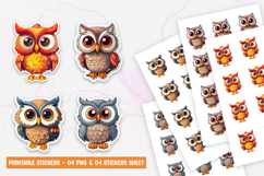 Cute Baby Owl Stickers PNG Product Image 1