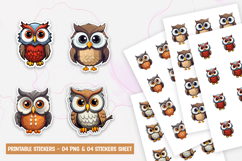 Cute Baby Owl Stickers PNG Product Image 1
