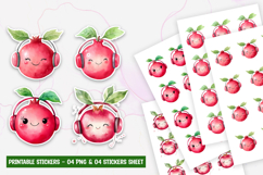 Kawaii Pomegranate Stickers PNG Product Image 1