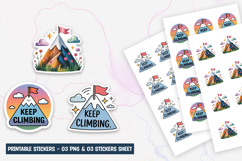 Keep Climbing Motivational Mountain Sticker PNG Product Image 1