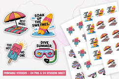 Summer Fun Stickers with Popsicle, Surfboard, Snorkel Product Image 1