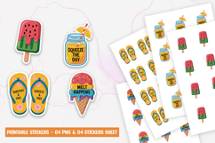 Funny Summer Vibe Stickers with Popsicles, Drinks, Flip-Flop Product Image 1