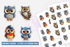 Cute Baby Owl Stickers PNG Product Image 1
