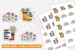 Keep Going Floral Boots and Daisy Flower Sticker PNG Product Image 1