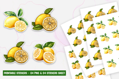 Lemon Fruit Stickers PNG Product Image 1