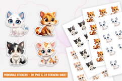 Cute Cat Stickers PNG Product Image 1