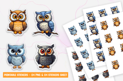 Cute Baby Owl Stickers PNG Product Image 1