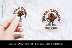 funny coffee cartoon Sticker Design PNG Product Image 1