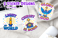 Christian Iridescent Sticker Printable | Christ Is Born Product Image 1