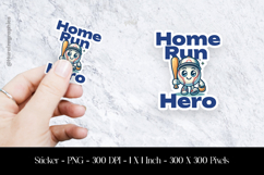 Home Run Hero Sticker Design PNG Product Image 1