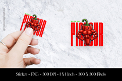 Chilli Flavour Sticker Design PNG Product Image 1