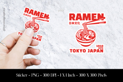 Ramen Tokyo Japan Sticker Design PNG Product Image 1