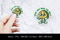 Tacos That Make You Smile Sticker Design PNG Product Image 1