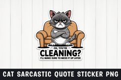 Sarcastic cat quote sticker design png Product Image 1