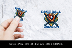 Base Ball Game On Sticker Design PNG Product Image 1