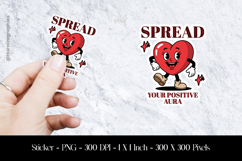 Spread Your Positive Aura Sticker Design PNG Product Image 1