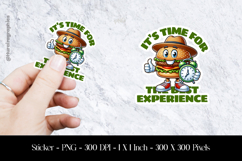 Funny Burger Sticker Design PNG Product Image 1