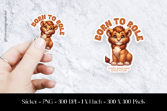 Born to Roar Lion Cub Sticker Design PNG Product Image 1