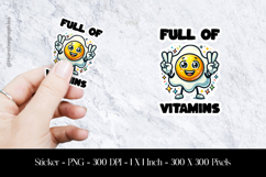 Full Of Vitamins Egg Sticker Design PNG Product Image 1